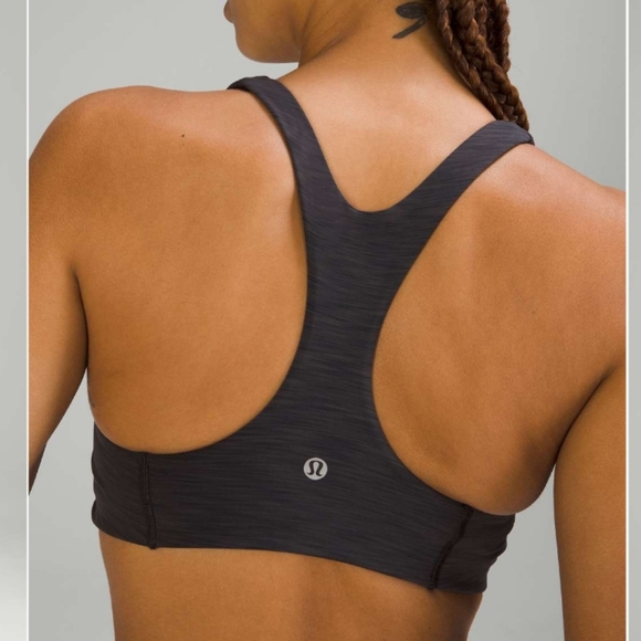 Lululemon Wunder Train Bra Medium Support C/D Heathered Graphite Grey Size 4 - Picture 2 of 6